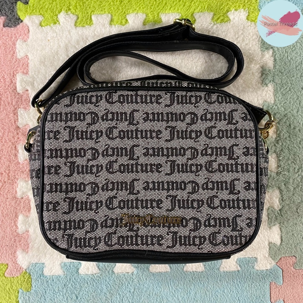 Juicy Couture Black & Beige Gothic Crossbody Handbag